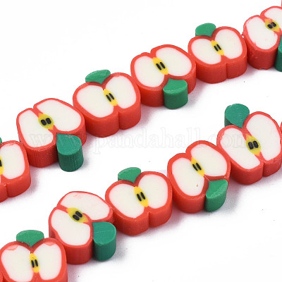 4 Strands 4 Colors Handmade Polymer Clay Bead Strands, Apple Slice, Mixed  Color, 6~12x7~11x4~4.5mm, Hole: 1.6mm, about 38~40pcs/strand, 12.99