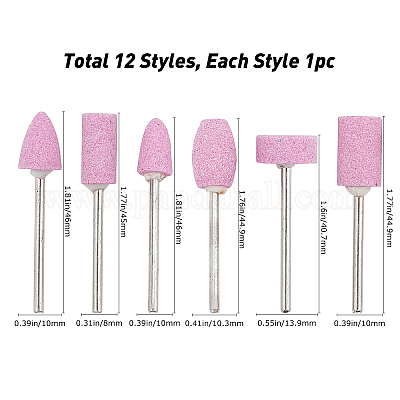 GORGECRAFT 12Pcs Grinding Stone Bits Quartz Nail Drill Polishing Bit  Mounted Bullet Points Abrasive Heads Wheel Replacement Grind for Rotary  Manicure