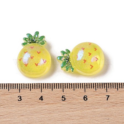 Cabochons en résine plaquée paillettes&nbsp;RESI-H163-11E-1