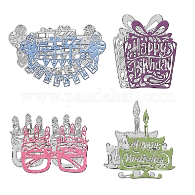 Boutique Globleland 4 Pcs Metal Joyeux Anniversaire Decoupe Meurt Anniversaire Theme Patter Pochoir Modele Pour Scrapbook Gaufrage Album Papier Carte Artisanat Festival Decor Pour La Fabrication De Bijoux Selected Pandahall Com