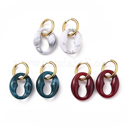 304 Stainless Steel Huggie Hoop Earrings EJEW-JE04345-1
