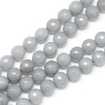 Chapelets de perle en jade blanc naturel X-G-R346-8mm-10-1