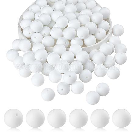 100 pièces perles de silicone perles rondes en caoutchouc 15mm perles d'espacement en vrac pour fournitures de bricolage bijoux fabrication de porte-clés JX454A-1