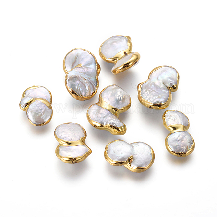 Perles de culture d'eau douce de perles baroques naturelles PEAR-F011-62G-1