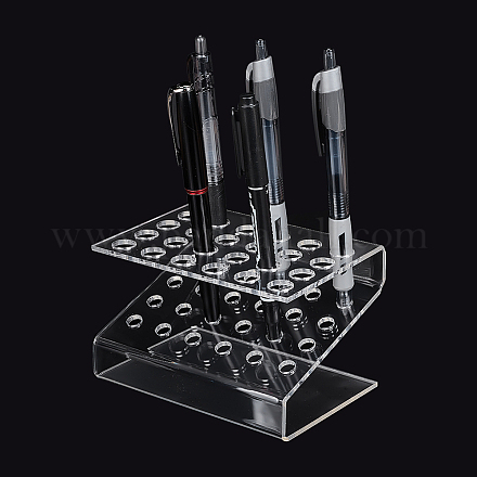 PH PandaHall 1pc 24-Slot Pen Organizer Clear Pen & Pencil Display Stands Acrylic Pen & Pencil Holder Makeup Brush Rack Organizer Pen Display Stand Rack for Office Home Store Pen Collection ODIS-WH0027-035B-1