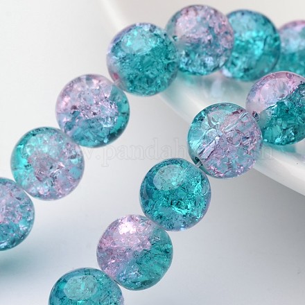 Crackle Glass Beads Strands X-CCG-Q002-10mm-06-1