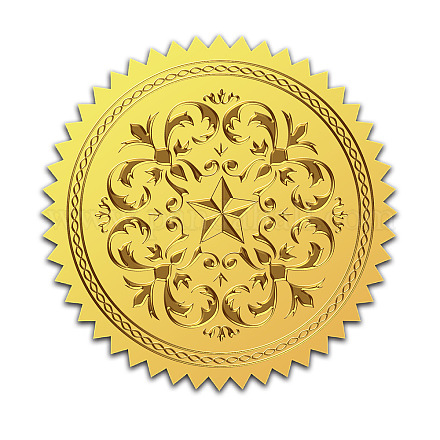 Self Adhesive Gold Foil Embossed Stickers DIY-WH0211-347-1