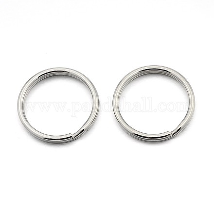 Original Color 304 Stainless Steel Split Key Ring Clasps for Keychain Making STAS-E083-29P-1