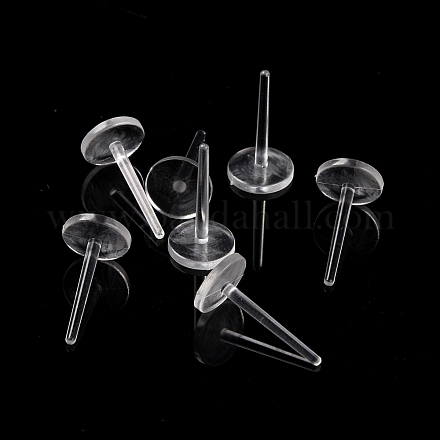 Plastic Flat Round Stud Earring Findings KY-P007-N01-1