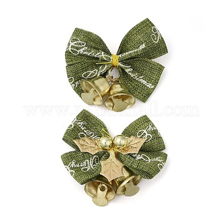 Weihnachts-Polyester-Bowknot-Ornament-Accessoires DIY-K062-01G-02-1