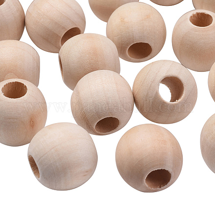 Perles en bois naturel non fini WOOD-25-LF-1