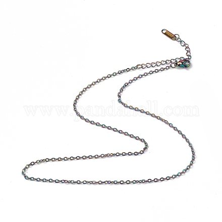 Chapado en iones (ip) 304 collar de cadena de cable de acero inoxidable para hombres y mujeres NJEW-K245-014D-1