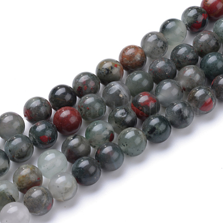Natural African Bloodstone Beads Strands G-R345-4mm-50-1