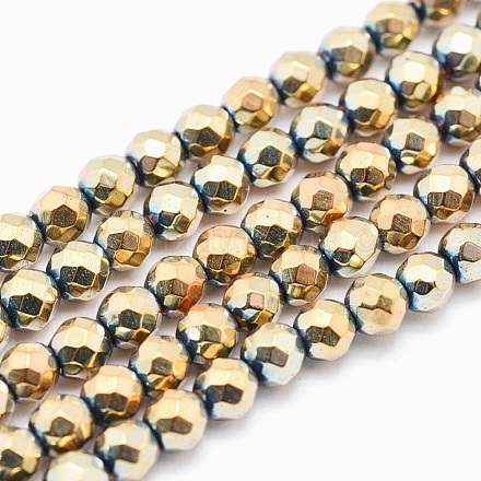 Chapelets de perles en hématite synthétique sans magnétiques G-L487-F-21-1