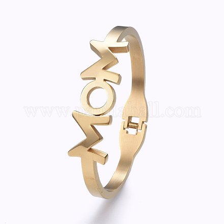 304 Stainless Steel Bangles BJEW-L628-02G-1