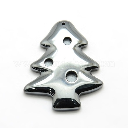 Non-Magnetic Synthetic Hematite Christmas Tree Pendants G-F162-31-1