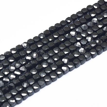 Chapelets de perles en spinelle noir naturel G-D0003-B08-1