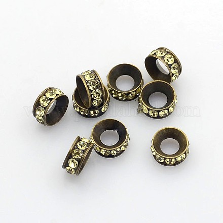 Brass Rhinestone Spacer Beads RB-A020-7mm-13AB-1