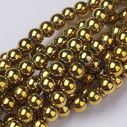 Non-magnetic Synthetic Hematite Beads Strands X-G-G091-10mm-1-1