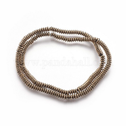 Electroplated Non-magnetic Synthetic Hematite Beads Strands G-P401-10AB-1