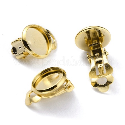 Brass Clip-on Earring Findings X-KK-O131-04G-C-1