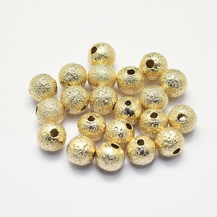 Perles texturées en laiton plaqué longue durée KK-K193-B-111G-NF-1