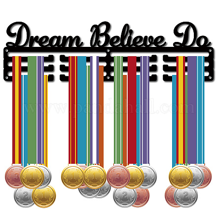 CREATCABIN Dream Believe Do Medal Holder Display Hanger Rack Sports Awards Metal Holder Rack Wall Mounted Stainless Steel Metal Hanging for Athletes Player Gymnastics Over 60 Medals 15.7 x 4.5 Inch ODIS-WH0021-188-1