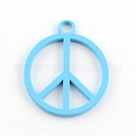 Lovely Peace Sign Pendants for Necklace Making PALLOY-2092-01-LF-1