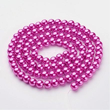 Chapelets de perles en verre nacré HY8MM114-1