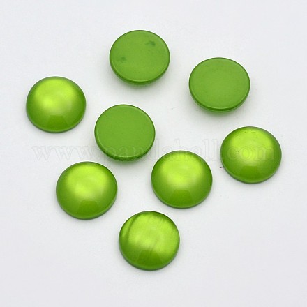 Dyed Imitation Cat Eye Resin Half Round Cabochons X-CRES-M003-10mm-10-1