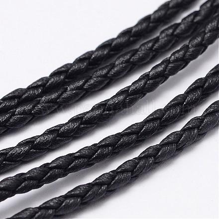 Braided PU Imitation Leather Cord LC-N009-01-3mm-1
