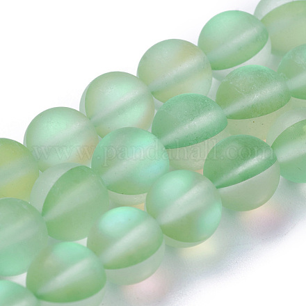 Chapelets de perles en pierre de lune synthétique G-F142-8mm-15-1