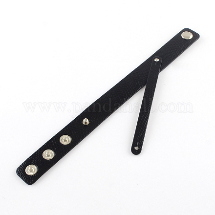 Imitation Leather Cord Snap Bracelets WACH-S001-1A-1