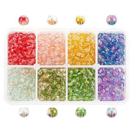 Perles de verre peintes par pulvérisation transparent GLAA-PH0008-10B-1