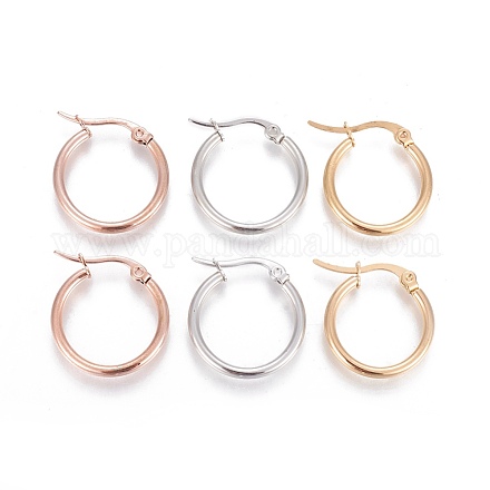 304 Stainless Steel Hoop Earrings EJEW-F214-02-B-1