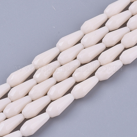 Opaque Solid Color Glass Beads Strands GLAA-T009-001F-1