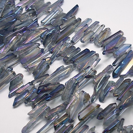Гальванические природный кристалл кварца бусы пряди G-I109-06-1