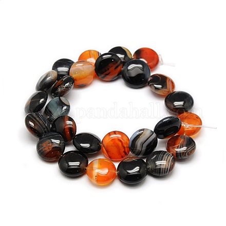 Natural Striped Agate/Banded Agate Beads Strands G-P048-04-1