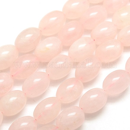 Ovales rose naturelle perles de quartz brins G-P063-09-1