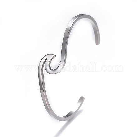 304 Stainless Steel Cuff Bangles BJEW-G611-01P-1