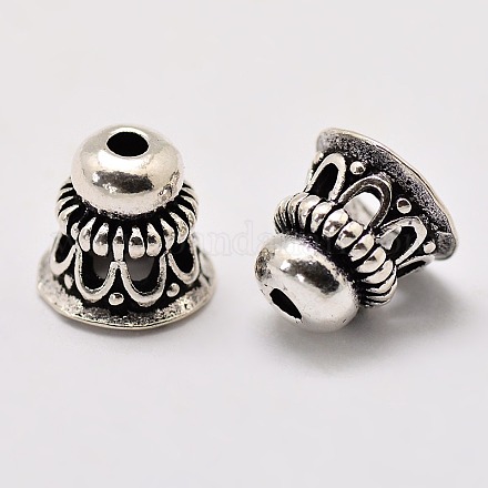 Vintage Jewelry Findings Thai Sterling Silver Hollow Bead Cones STER-L008-148-1