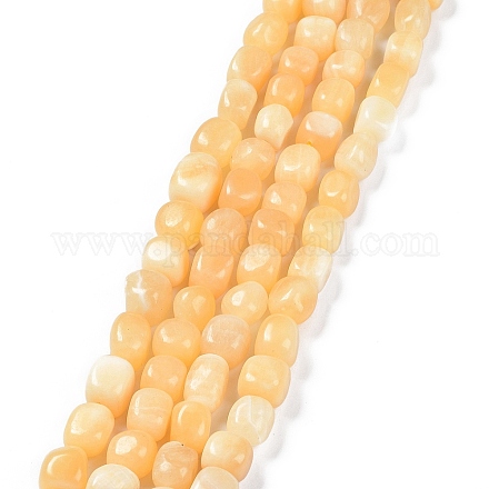 Chapelets de perles en jade topaze naturelle G-C038-02P-1