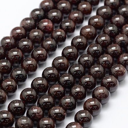 Natural Garnet Beads Strands G-P322-25-10mm-1