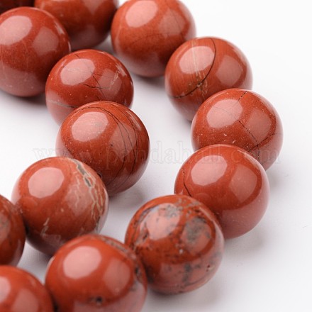 Brins ronds de perles de jaspe rouge naturel G-J346-21-12mm-1