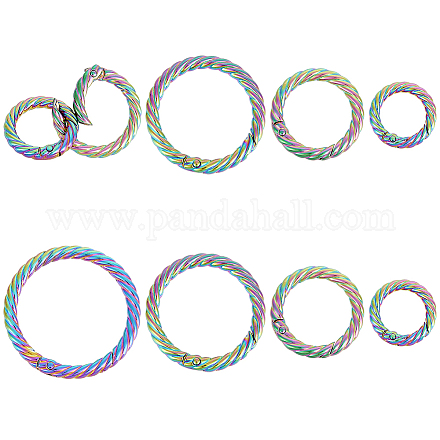 Wadorn 8pcs 4 styles anneaux de porte à ressort en alliage de zinc FIND-WR0008-49-1