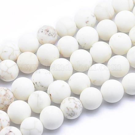 Brins de perles de magnésite naturelle givrées TURQ-G148-10-10mm-1