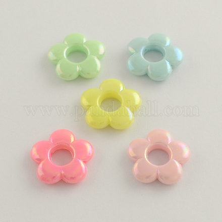 Plaqué couleur ab opaques cadres de perles acryliques SACR-Q106-14-1