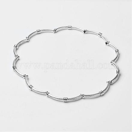 Messing gebogene Röhre Perlen Halsketten NJEW-JN01825-1