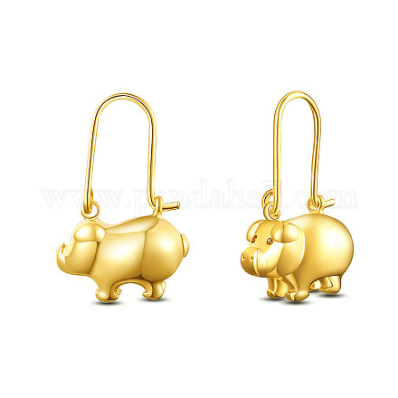 SHEGRACE Cute Pig Brass Hoop Earrings JE863A-1