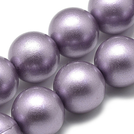 不透明なアクリル スプレー塗装ハイライト ビーズ  ラウンド  紫色のメディア  9.5~10mm  穴：1.5mm X-ACRP-Q024-10mm-G08-1
